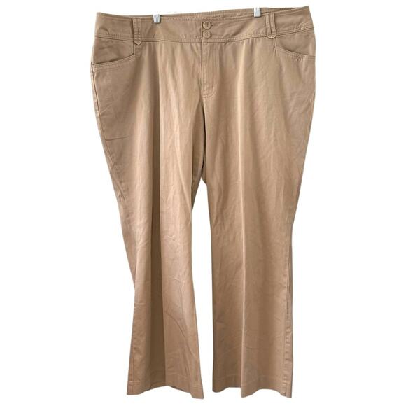 Venezia Khaki Stretch Cotton Pants Size 24 Average - Picture 1 of 4